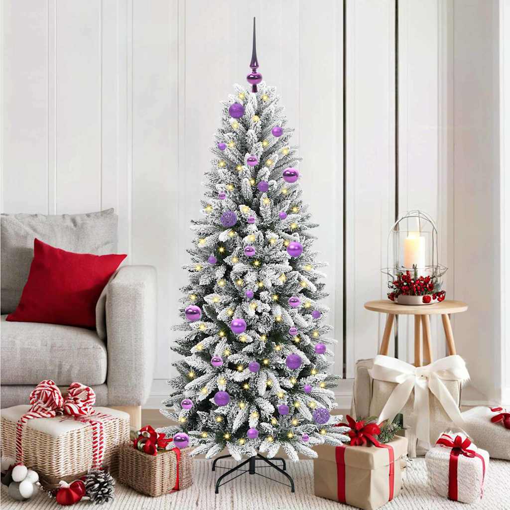 JUNG Vida Künstlicher Weihnachtsbaum mit 150 LEDs mit Ständer Weiß 150 cm