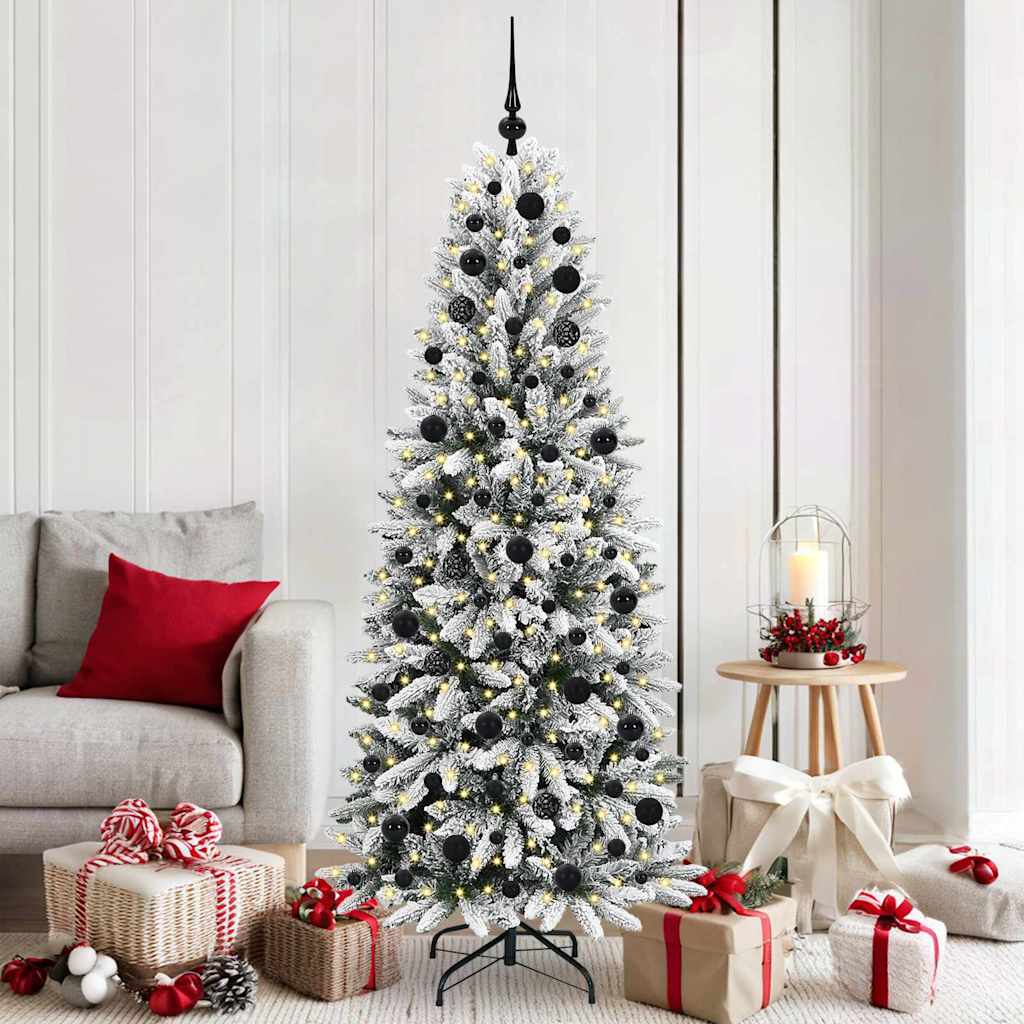 JUNG Vida Künstlicher Weihnachtsbaum mit 300 LEDs mit Ständer Weiß 180 cm