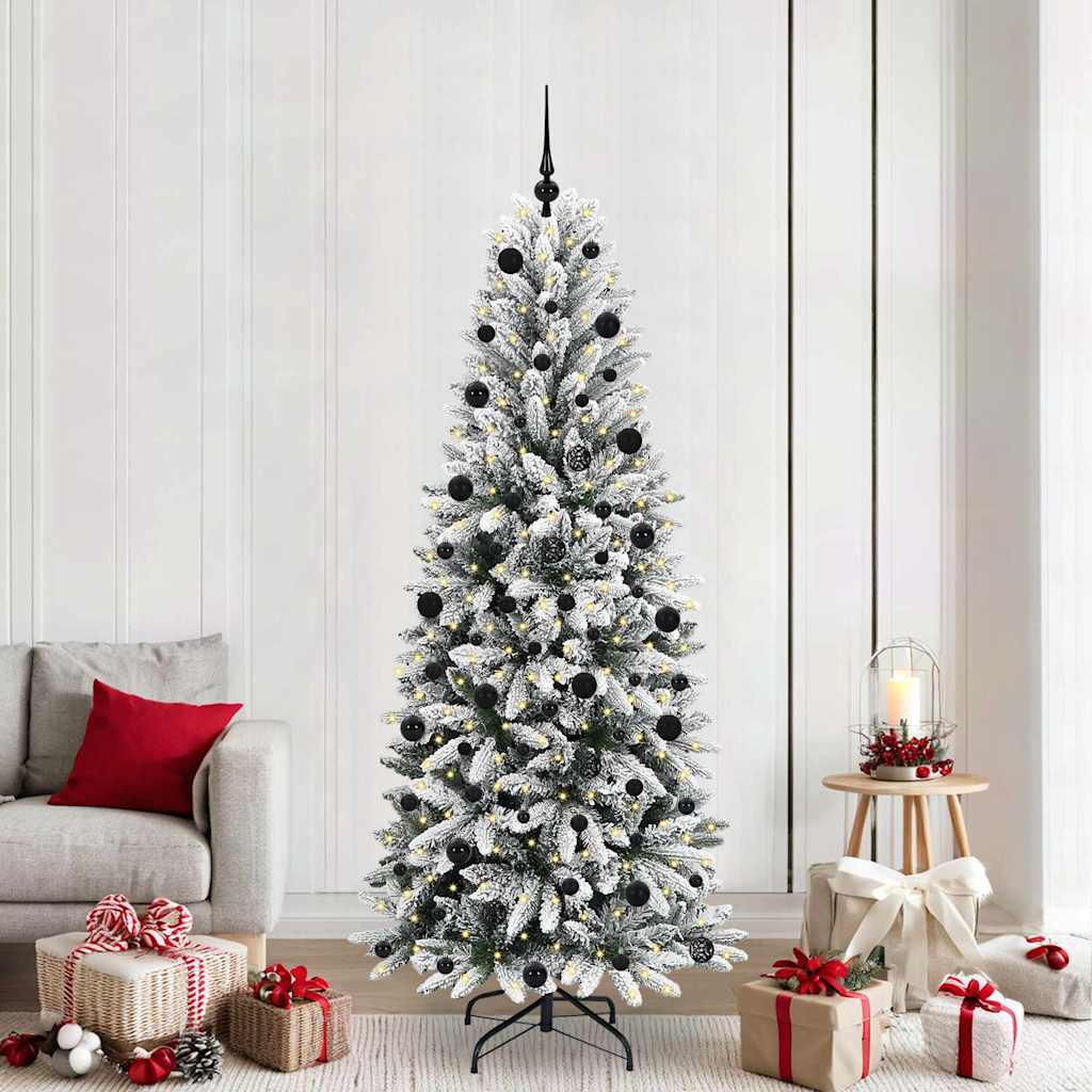 JUNG Vida Künstlicher Weihnachtsbaum mit 300 LEDs mit Ständer Weiß 210 cm