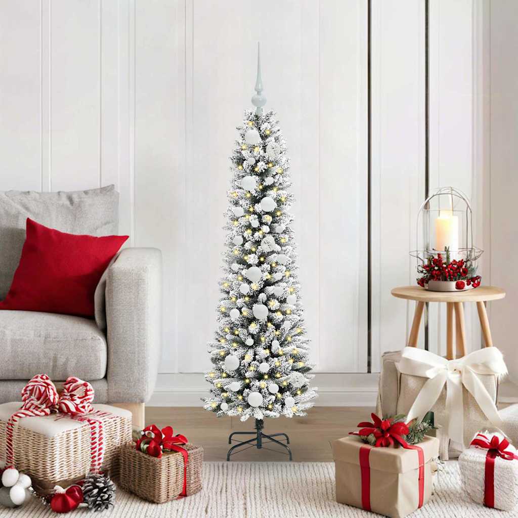 JUNG Vida Künstlicher Weihnachtsbaum mit 150 LEDs mit Ständer Weiß 120 cm