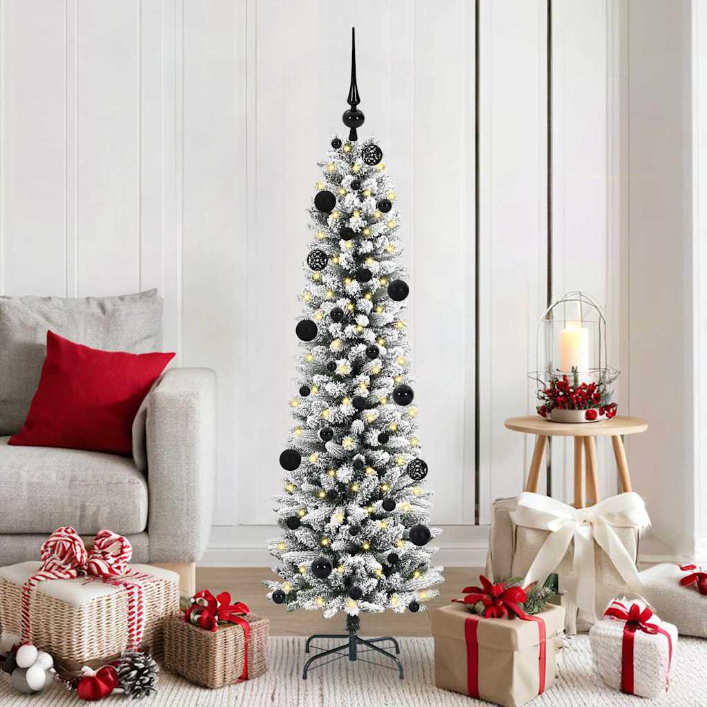 JUNG Vida Künstlicher Weihnachtsbaum mit 150 LEDs mit Ständer Weiß 150 cm