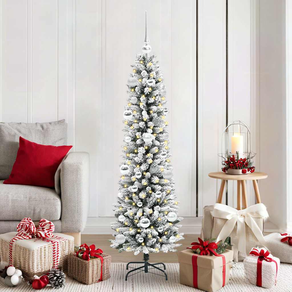 JUNG Vida Künstlicher Weihnachtsbaum mit 150 LEDs mit Ständer Weiß 150 cm