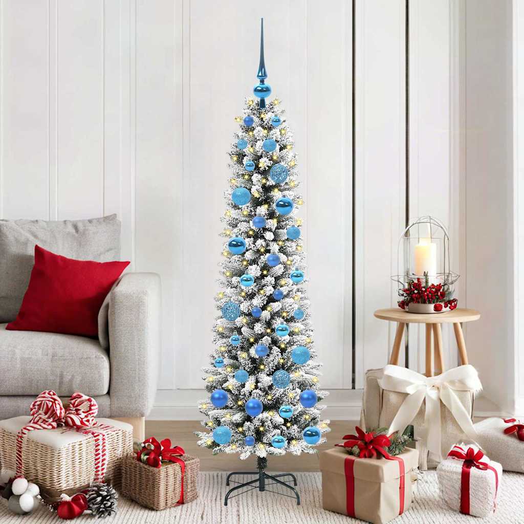 JUNG Vida Künstlicher Weihnachtsbaum mit 150 LEDs mit Ständer Weiß 150 cm