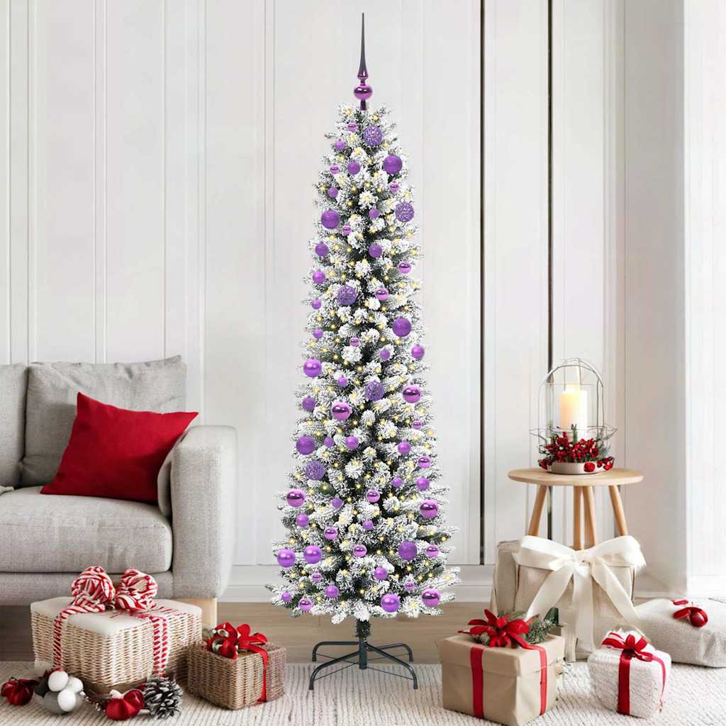 JUNG Vida Künstlicher Weihnachtsbaum mit 300 LEDs mit Ständer Weiß 180 cm