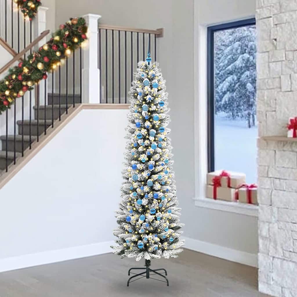 JUNG Vida Künstlicher Weihnachtsbaum mit 300 LEDs mit Ständer Weiß 240 cm