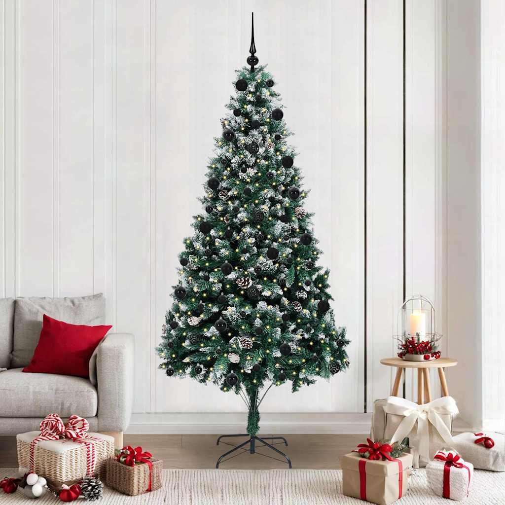 JUNG Vida Künstlicher Weihnachtsbaum mit 300 LEDs mit Ständer Grün 210 cm