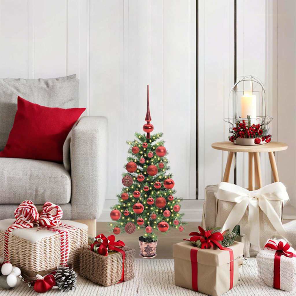 JUNG Vida Weihnachtsbaum mit 150 LEDs mit Ständer Grün 65 cm PE