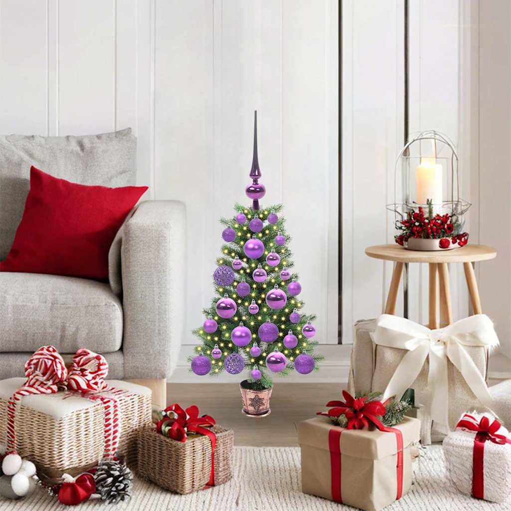 JUNG Vida Weihnachtsbaum mit 150 LEDs mit Ständer Grün 65 cm PE