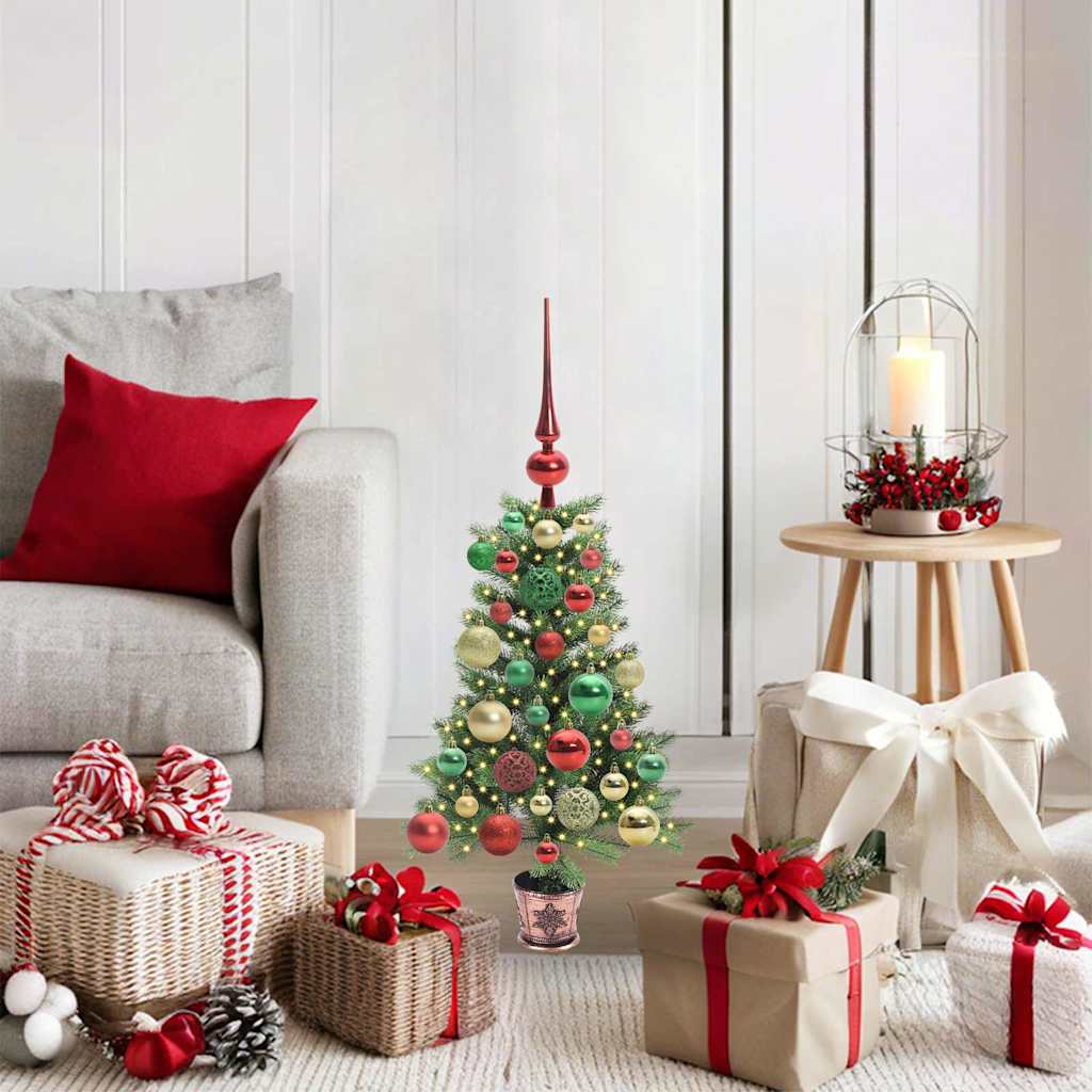 JUNG Vida Weihnachtsbaum mit 150 LEDs mit Ständer Grün 65 cm PE