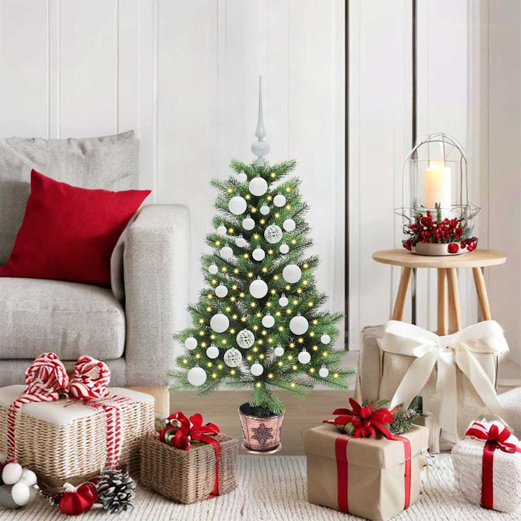 JUNG Vida Weihnachtsbaum mit 150 LEDs mit Ständer Grün 90 cm PE