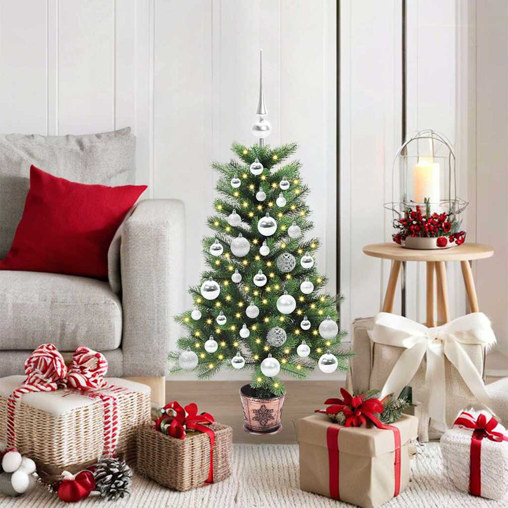 JUNG Vida Weihnachtsbaum mit 150 LEDs mit Ständer Grün 90 cm PE