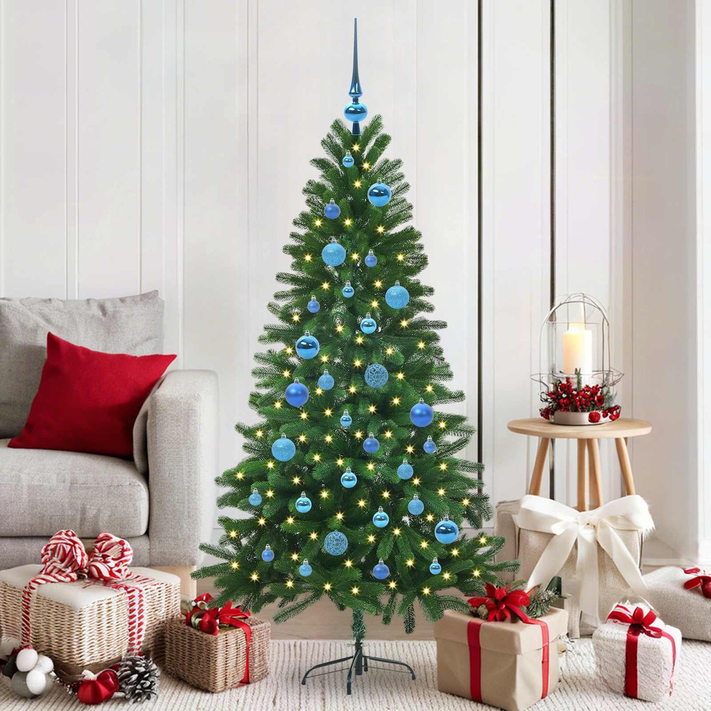 JUNG Vida Weihnachtsbaum mit 150 LEDs mit Ständer Grün 150 cm PE