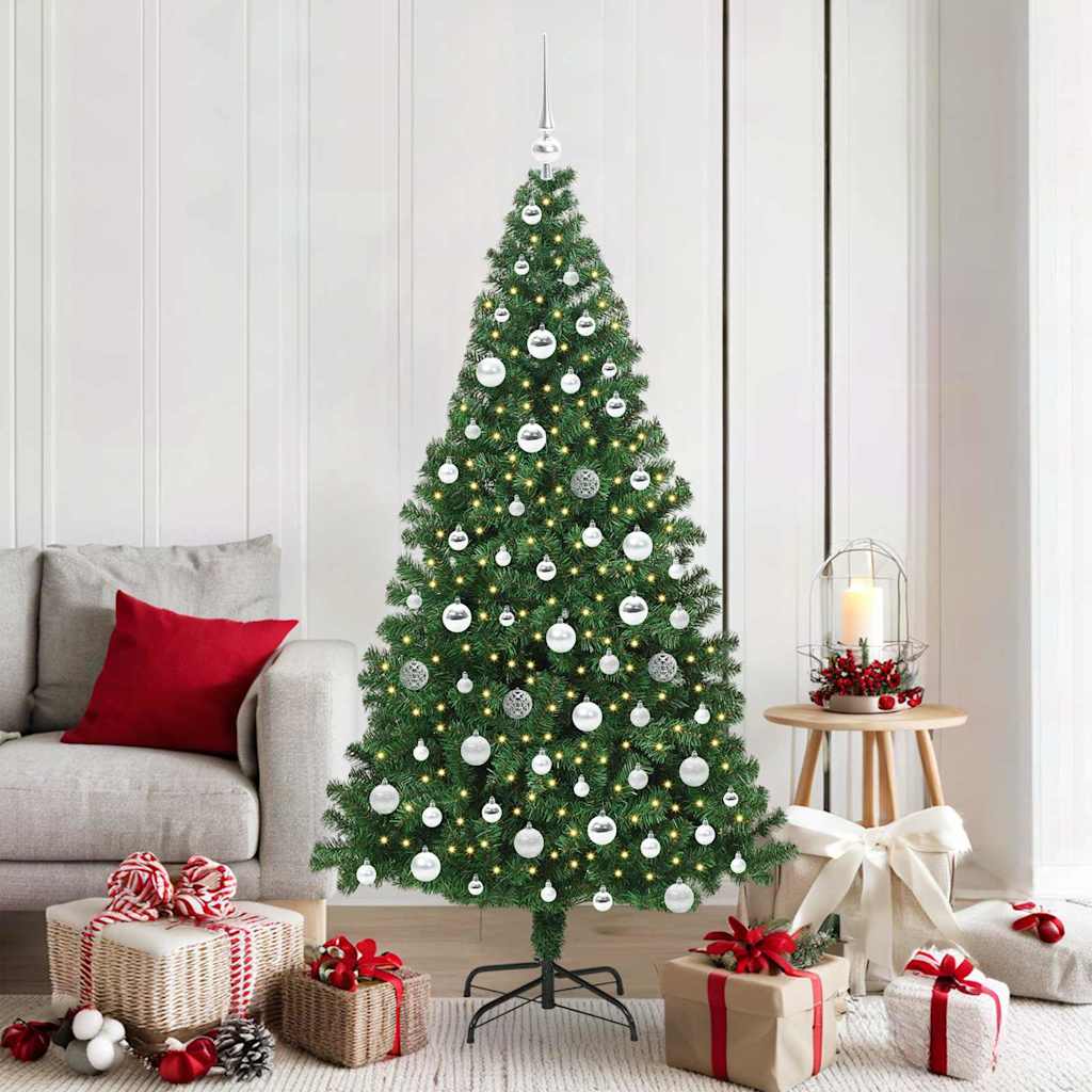 JUNG Vida Künstlicher Weihnachtsbaum mit 300 LEDs mit Ständer Grün 180 cm