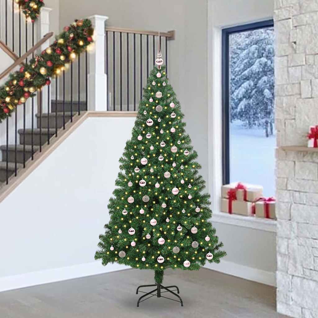 JUNG Vida Künstlicher Weihnachtsbaum mit 300 LEDs mit Ständer Grün 240 cm
