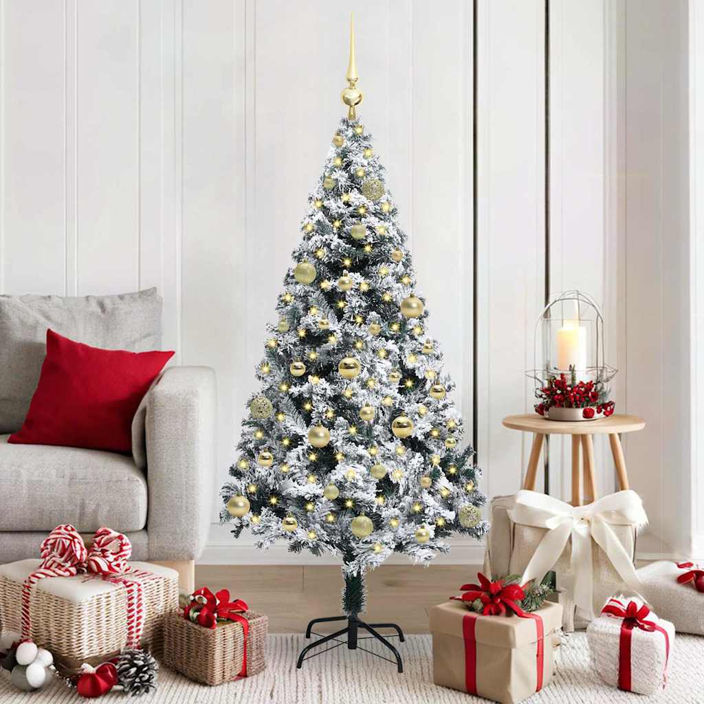 JUNG Vida Künstlicher Weihnachtsbaum mit 150 LEDs mit Ständer Weiß 150 cm
