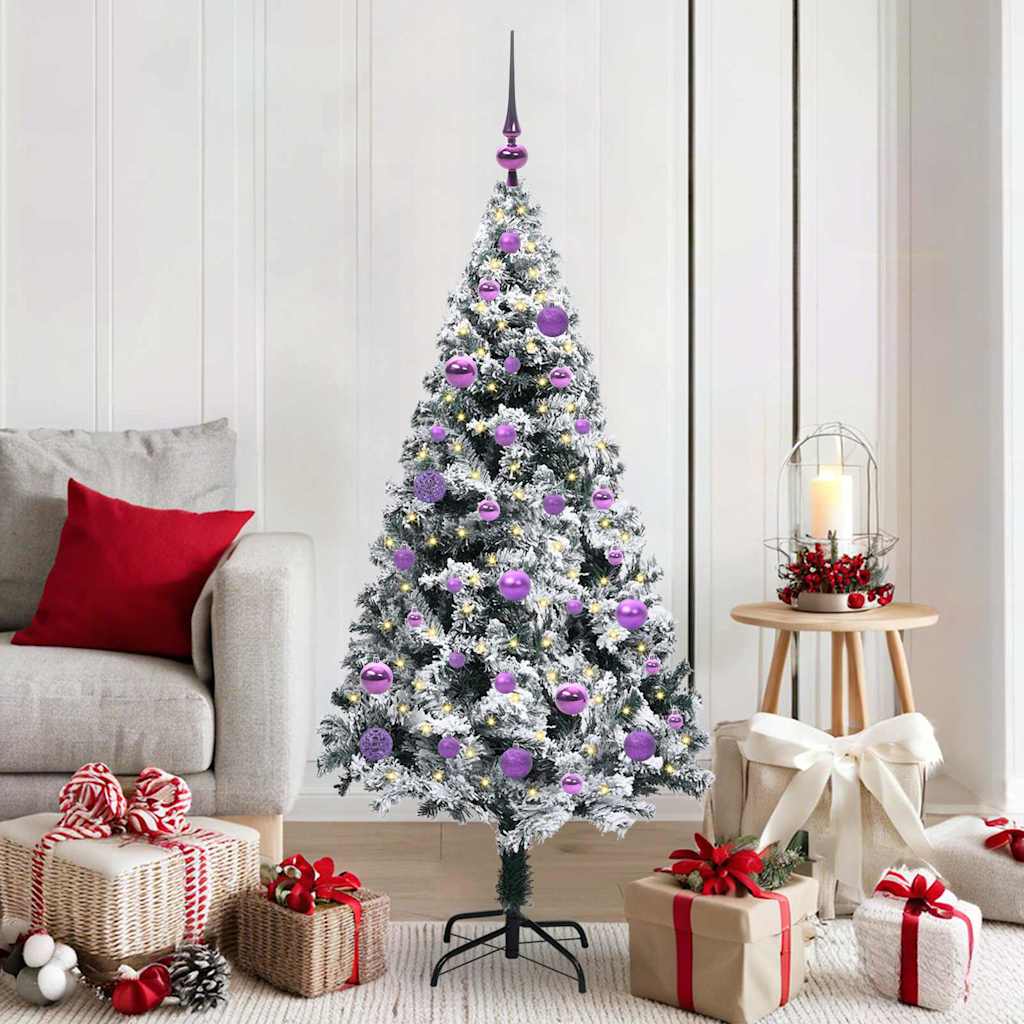 JUNG Vida Künstlicher Weihnachtsbaum mit 150 LEDs mit Ständer Weiß 150 cm