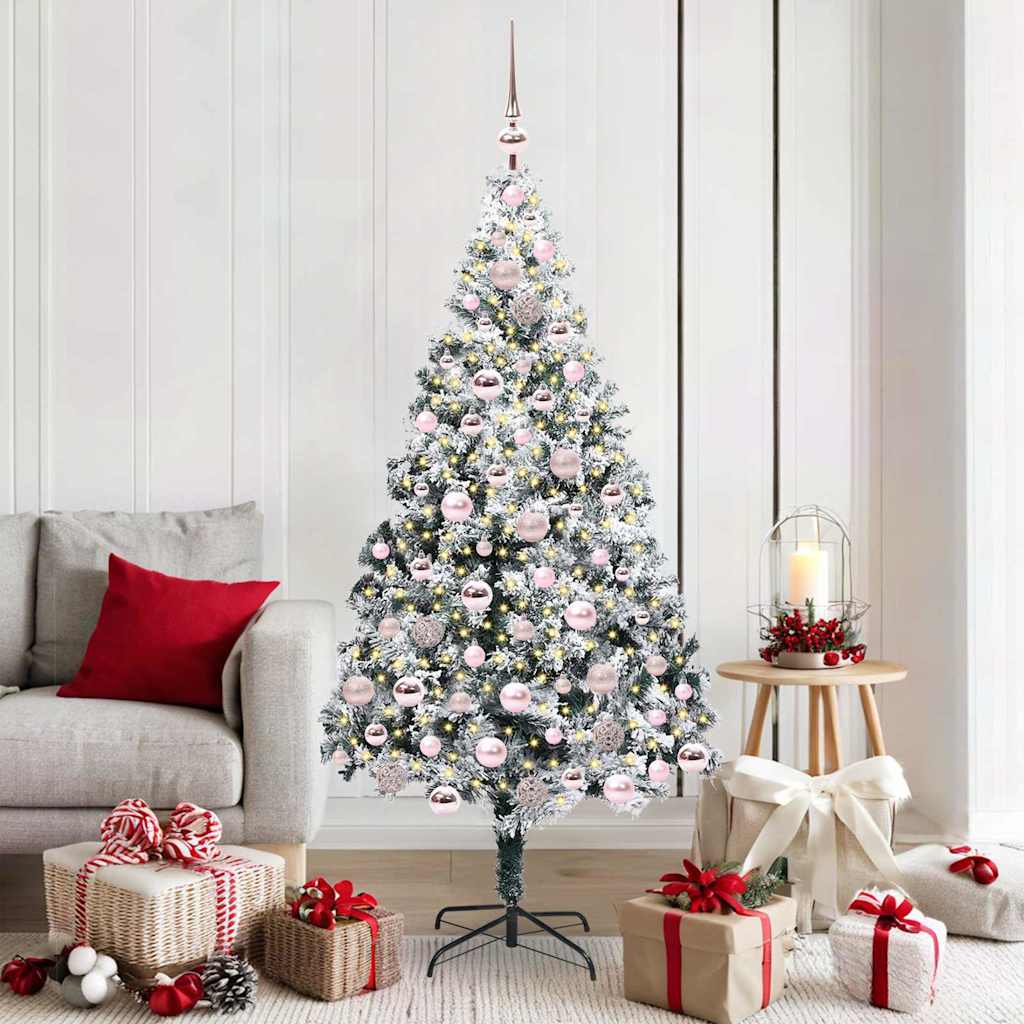 JUNG Vida Künstlicher Weihnachtsbaum mit 300 LEDs mit Ständer Weiß 180 cm