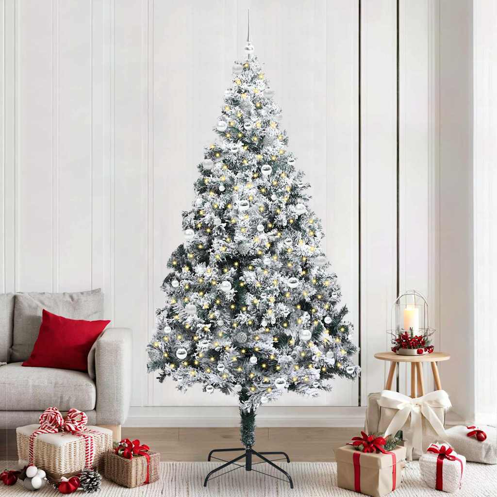 JUNG Vida Künstlicher Weihnachtsbaum mit 300 LEDs mit Ständer Weiß 240 cm