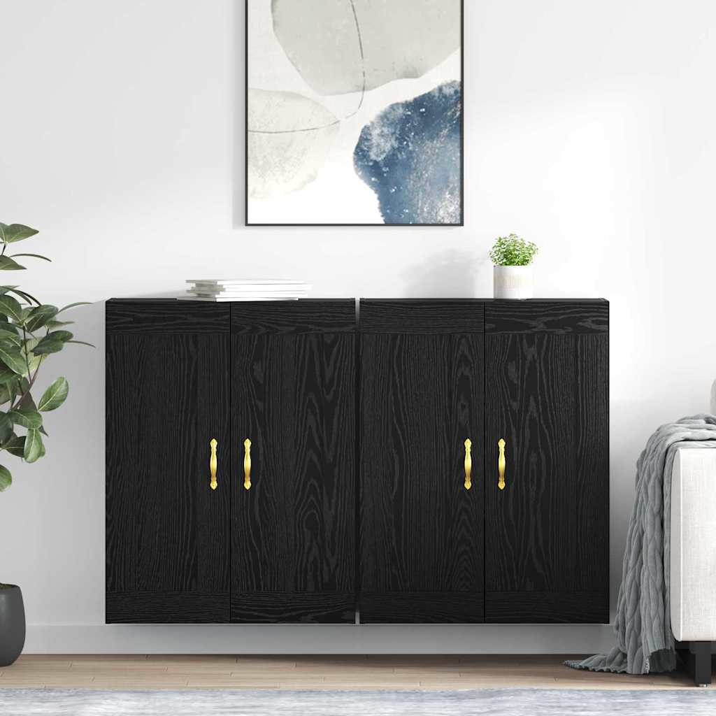 JUNG Vida Wandmontierter Schrank 2 pcs Schwarz Eichen-Optik Holzwerkstoff