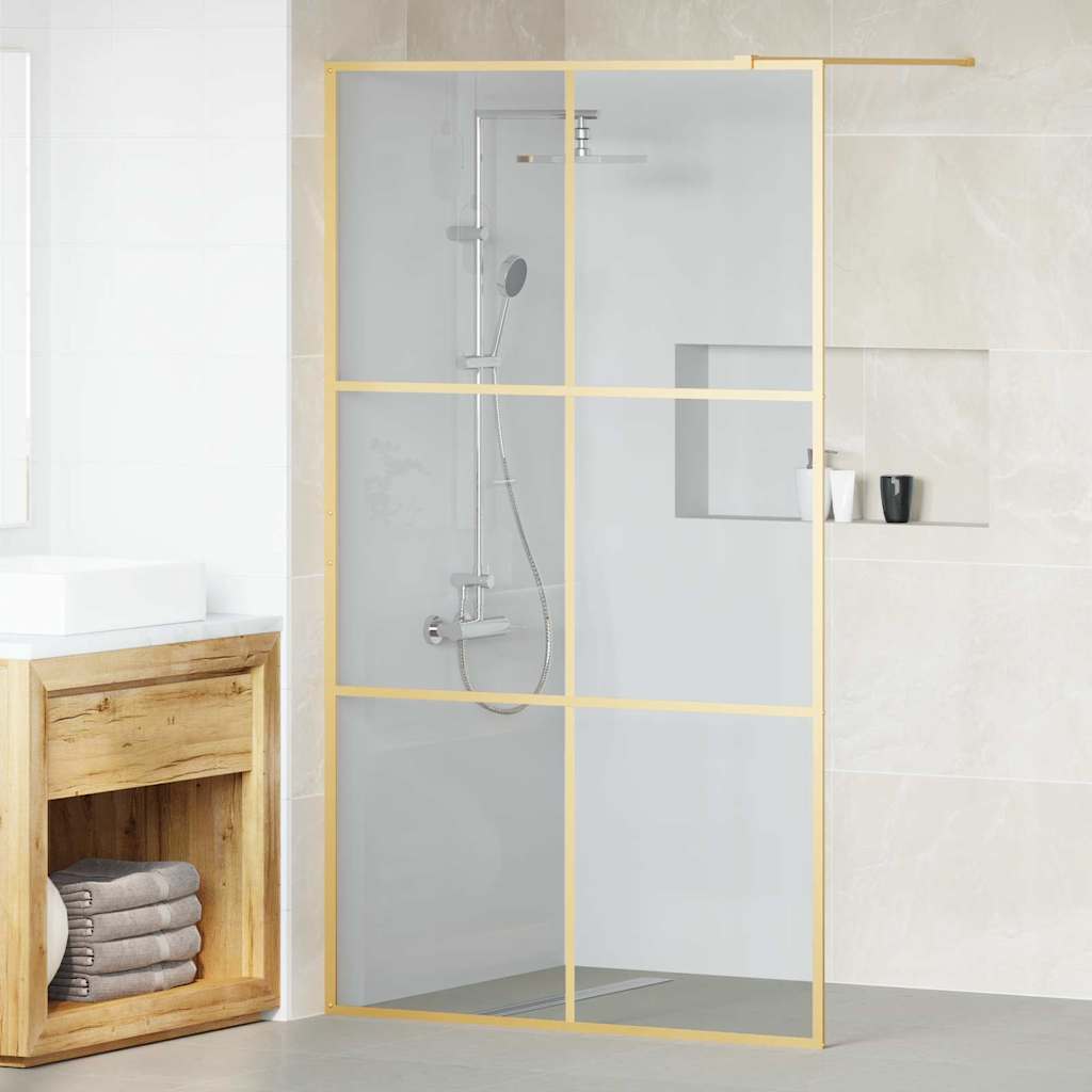 JUNG Vida Walk-in Duschwand Gold 115 x 195 cm Gehärtetes Glas