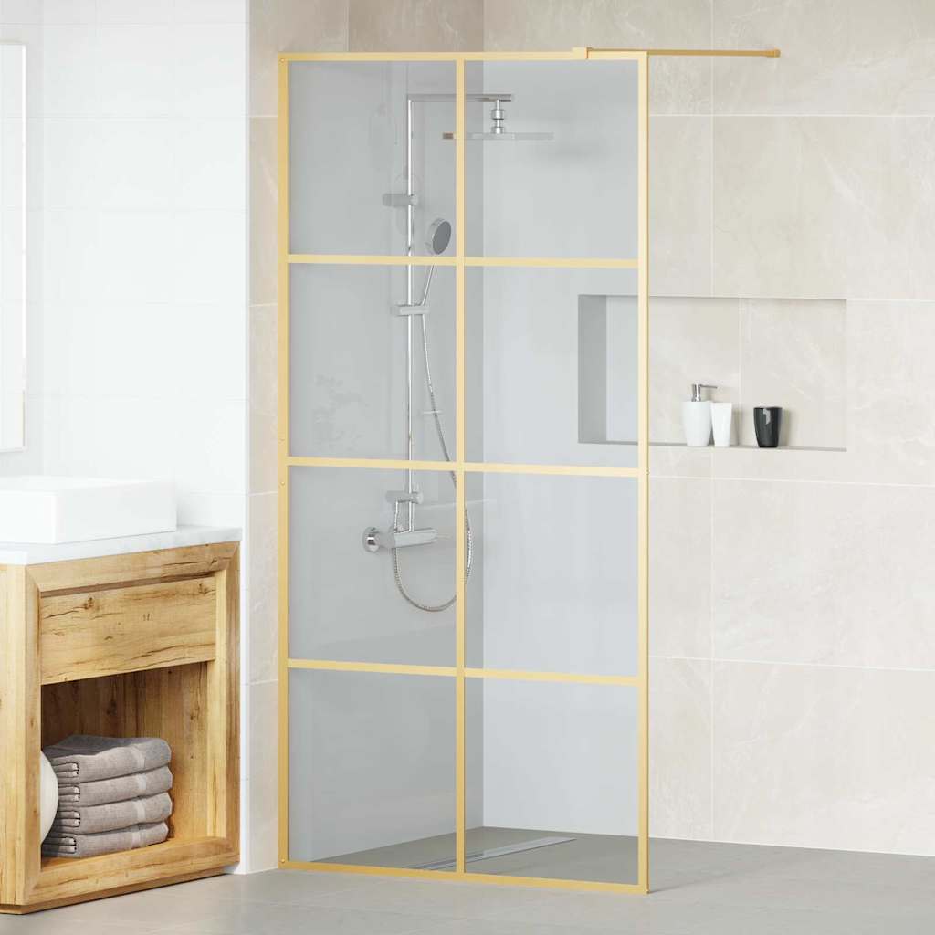 JUNG Vida Walk-in Duschwand Gold 100 x 195 cm Gehärtetes Glas