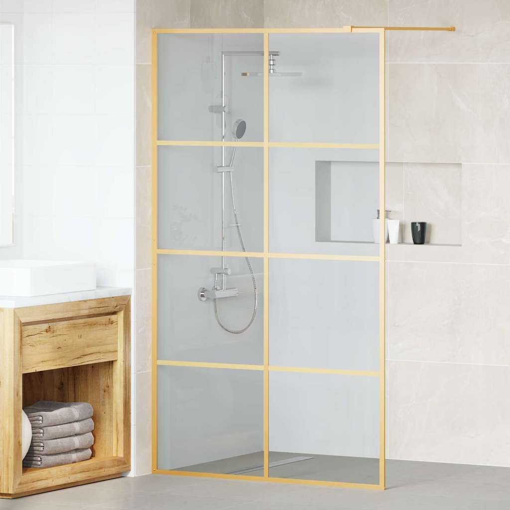 JUNG Vida Walk-in Duschwand Gold 115 x 195 cm Gehärtetes Glas