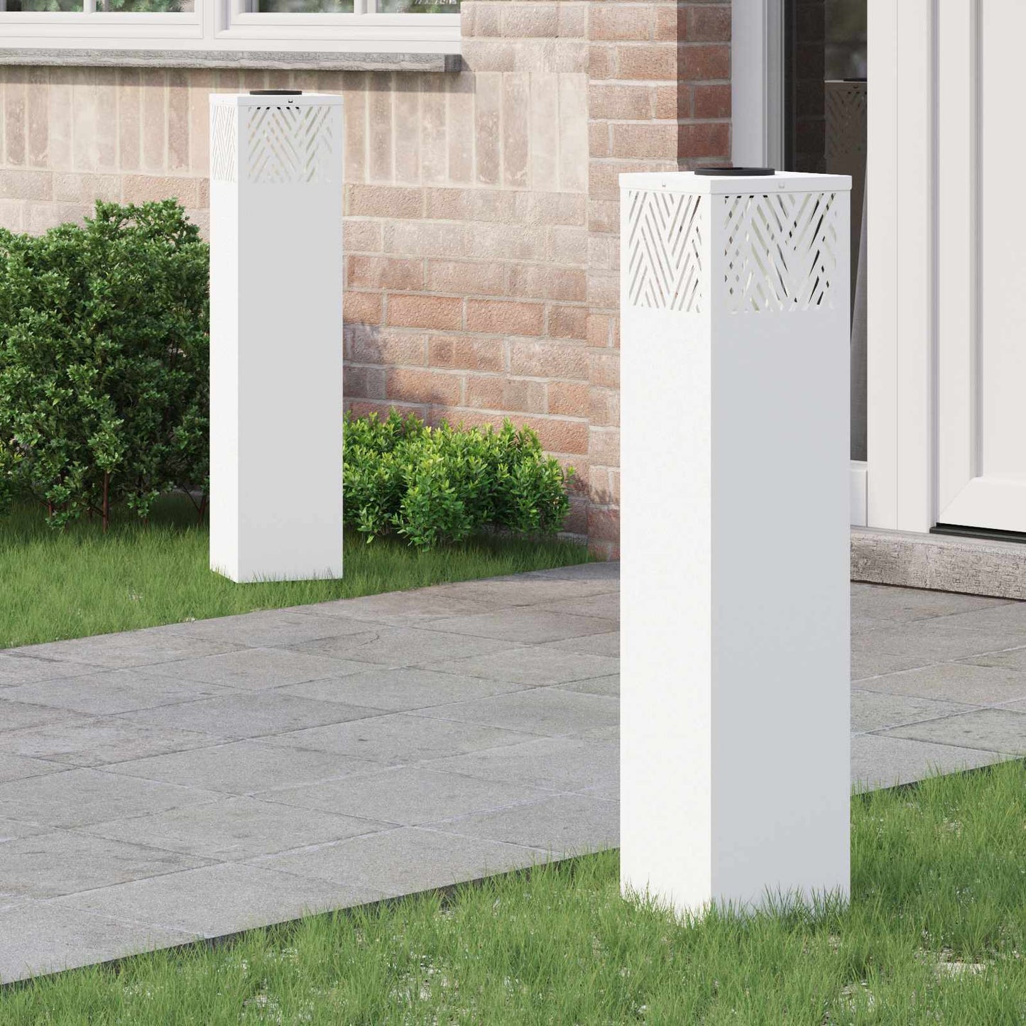 JUNG Vida Solar LED Weg Licht 2 pcs Weiß Kalt gewalzter Stahl