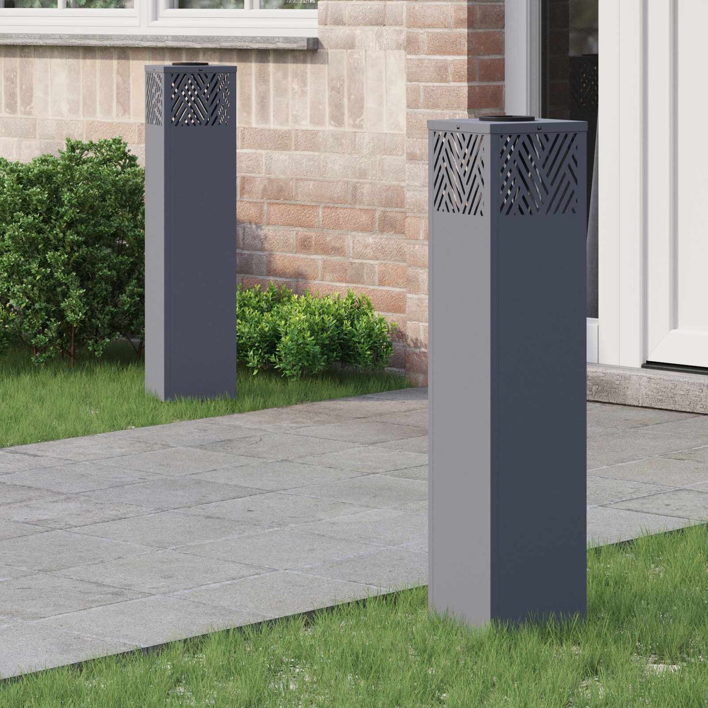 JUNG Vida Solar LED Weg Licht 2 pcs Anthrazit Kalt gewalzter Stahl