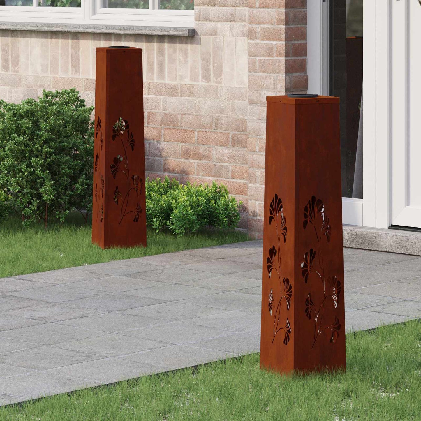 JUNG Vida Solar LED Weg Licht 2 pcs Rostig Wetterfeststahl