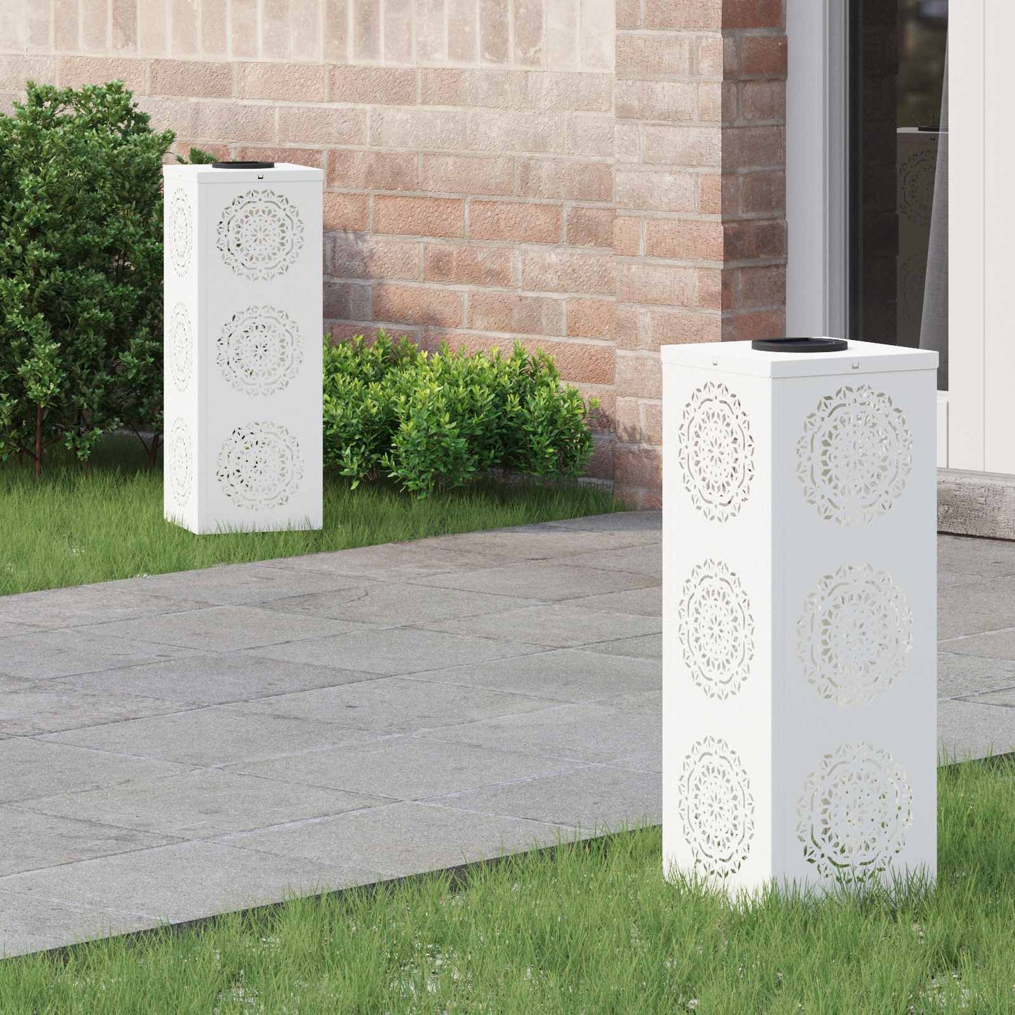JUNG Vida Solar LED Weg Licht 2 pcs Weiß Kalt gewalzter Stahl