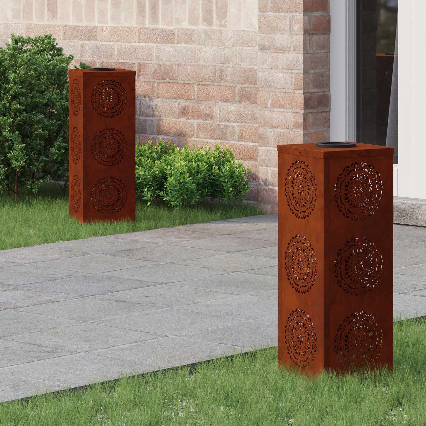 JUNG Vida Solar LED Weg Licht 2 pcs Rostig Wetterfeststahl