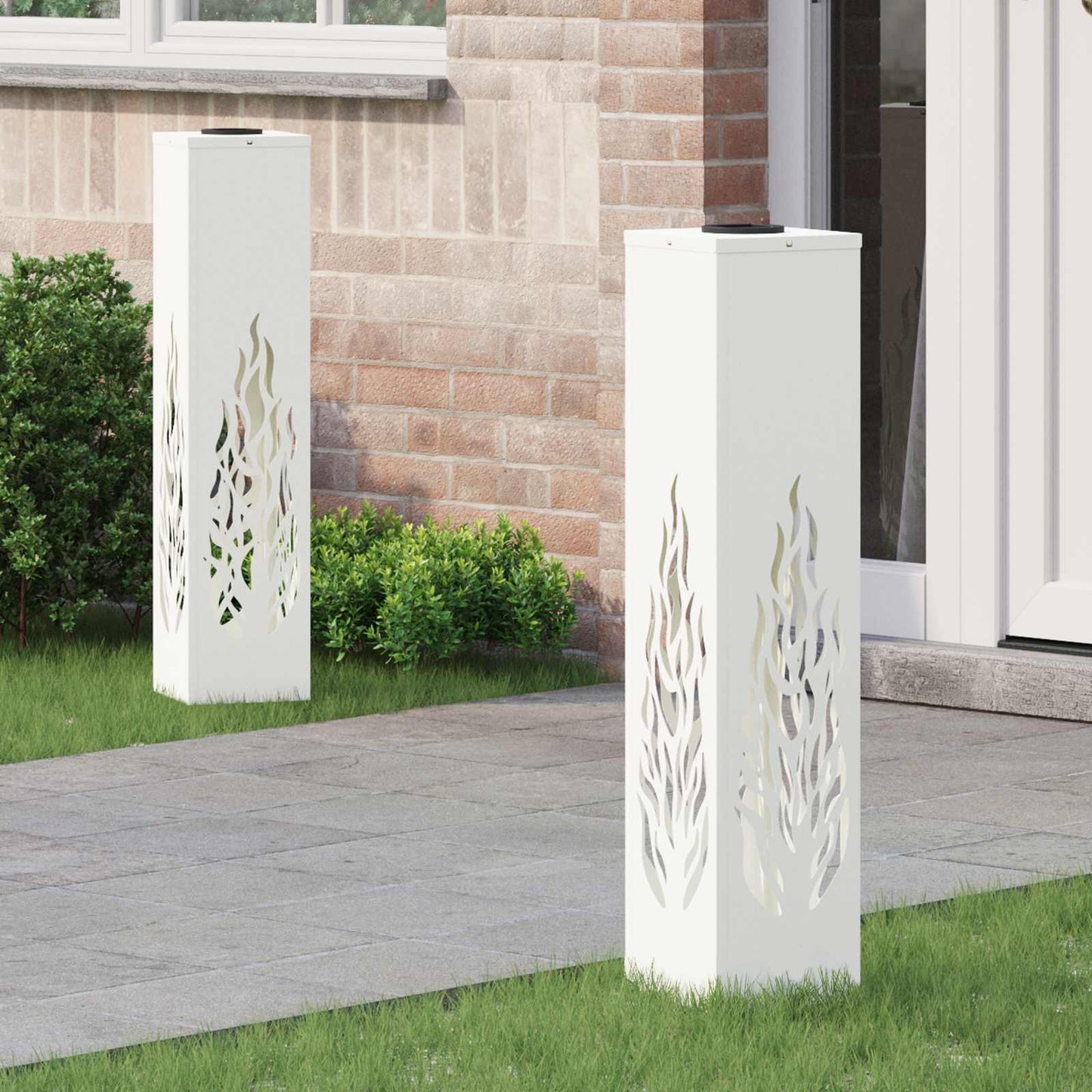 JUNG Vida Solar LED Weg Licht 2 pcs Weiß Kalt gewalzter Stahl