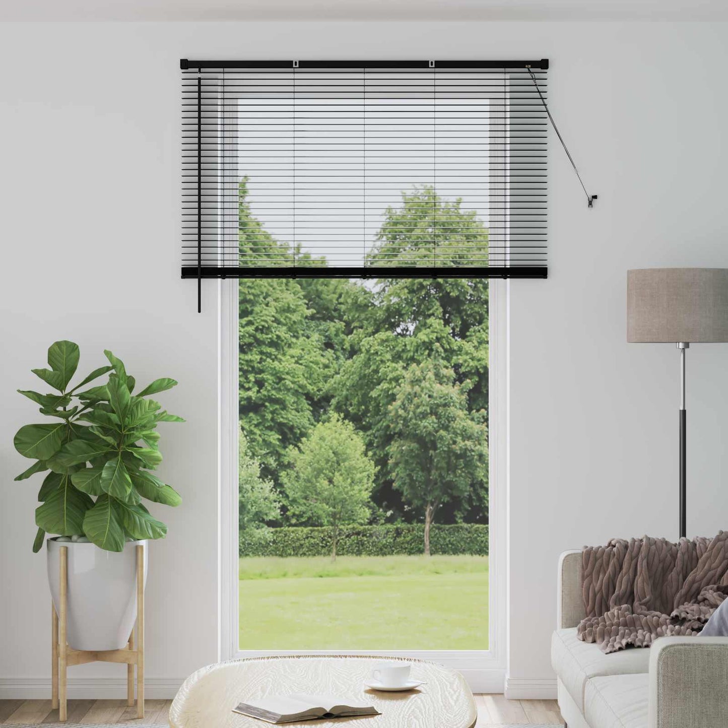 JUNG Vida Venetianer Jalousie Verstellbar Schwarz 213 x 150 cm PVC