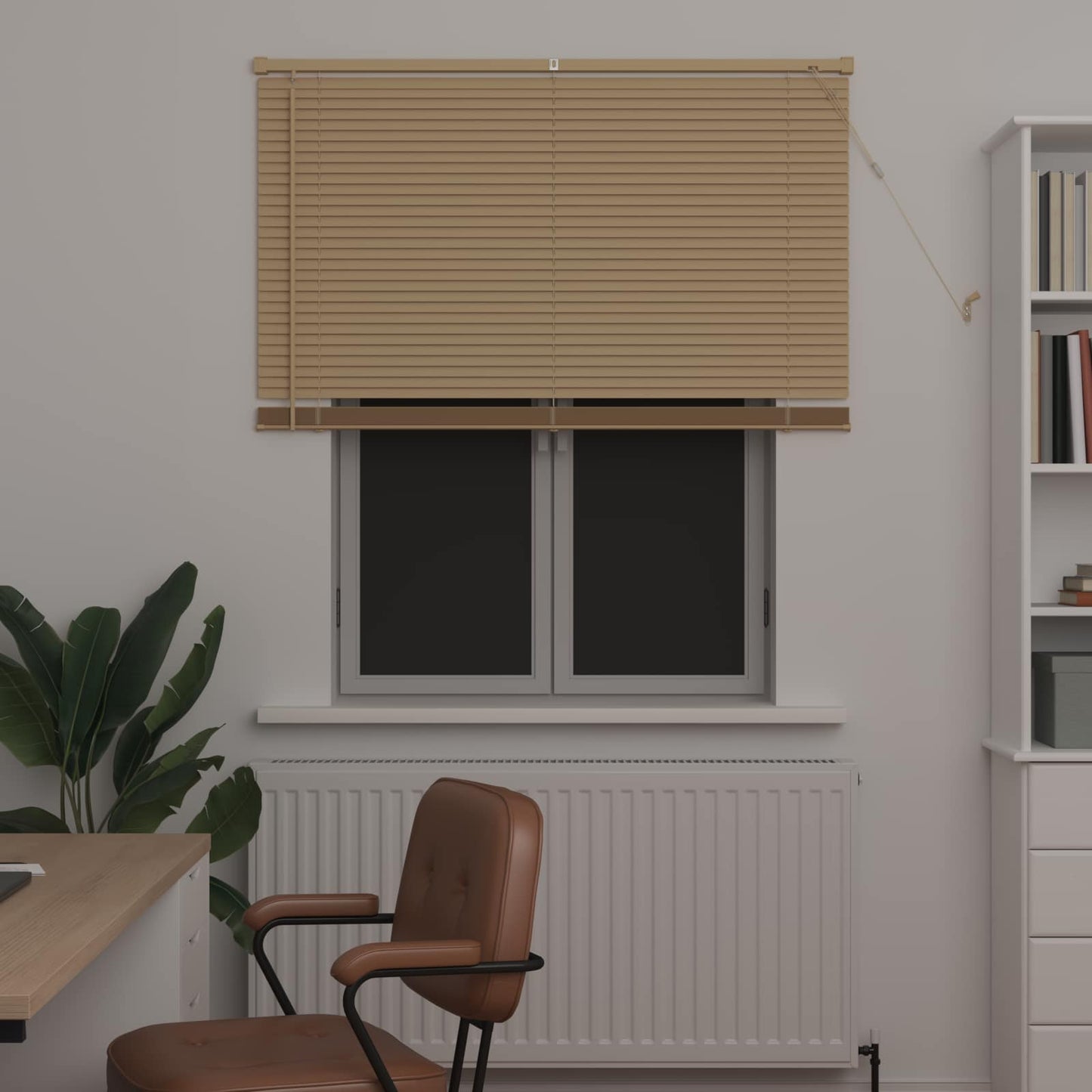 JUNG Vida Venetianer Jalousie Hellbraun mit Muster 150 x 110 cm PVC