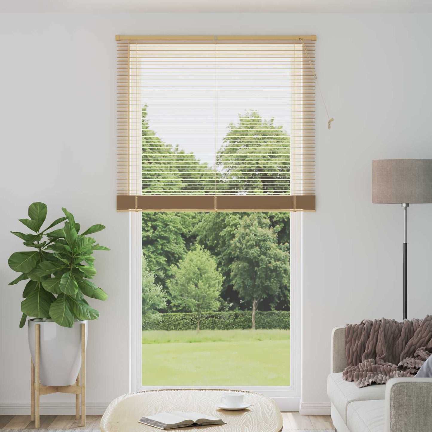 JUNG Vida Venetianer Jalousie Hellbraun mit Muster 213 x 110 cm PVC