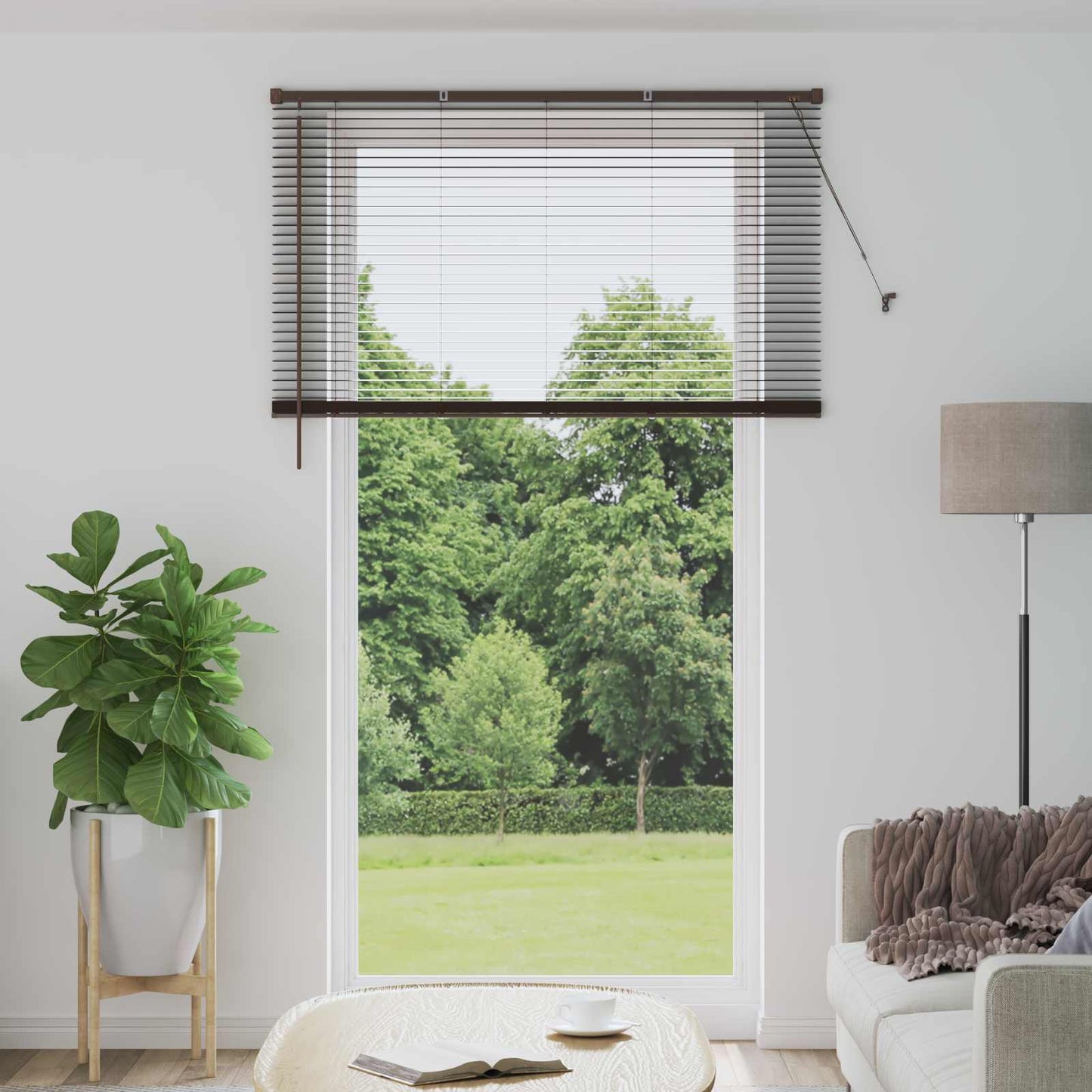 JUNG Vida Venetianer Jalousie Dunkelbraun mit Muster 213 x 140 cm PVC