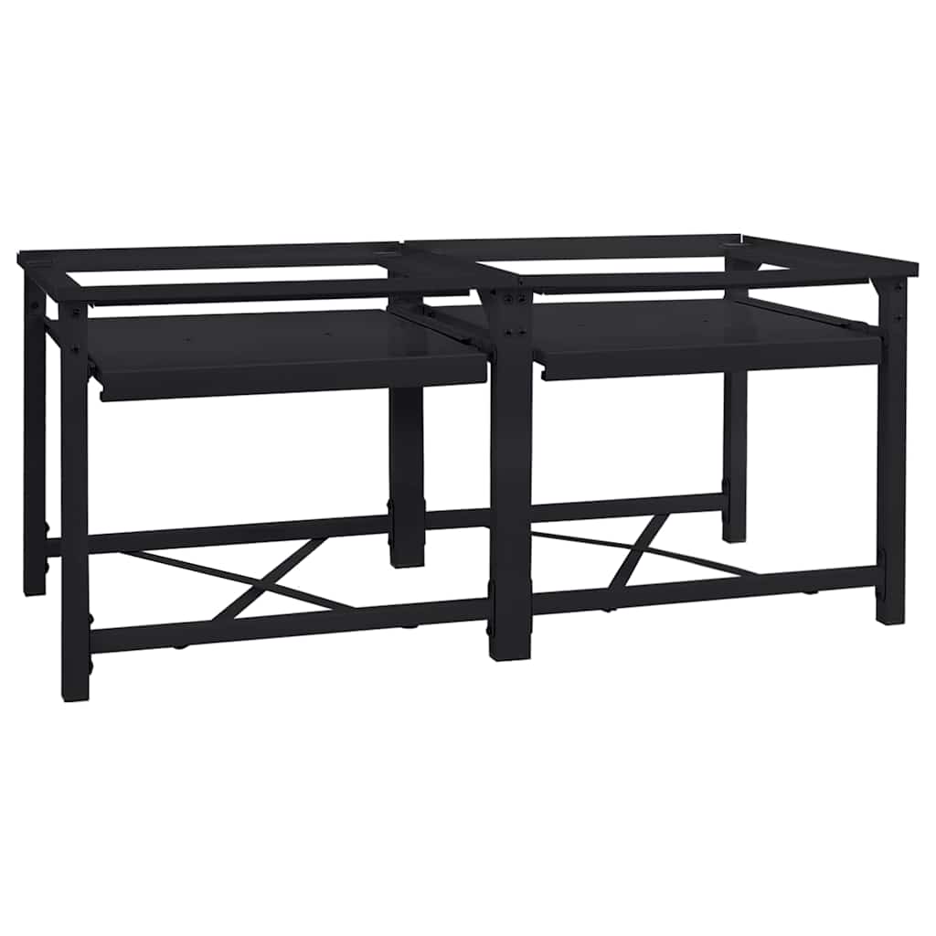 JUNG Vida Waschmaschinen-Podest 2 pcs Schwarz 120 x 56 x 52 cm Stahl