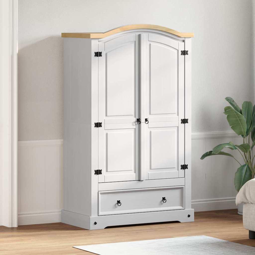 JUNG Vida Kleiderschrank Weiß 101 x 52 x 170 cm Massives Kiefernholz
