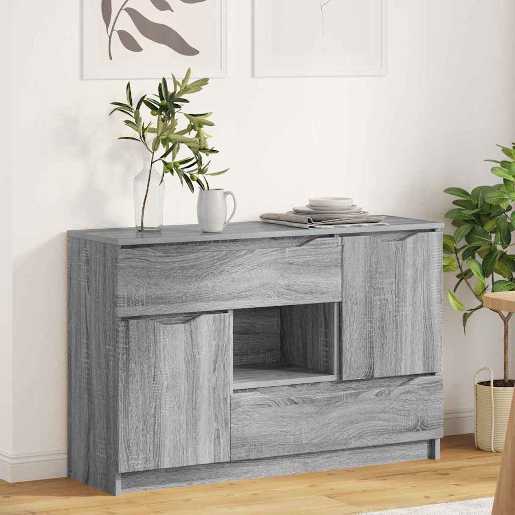 JUNG Vida Sideboard Graues Sonoma 100 x 30 x 65,6 Holzwerkstoff