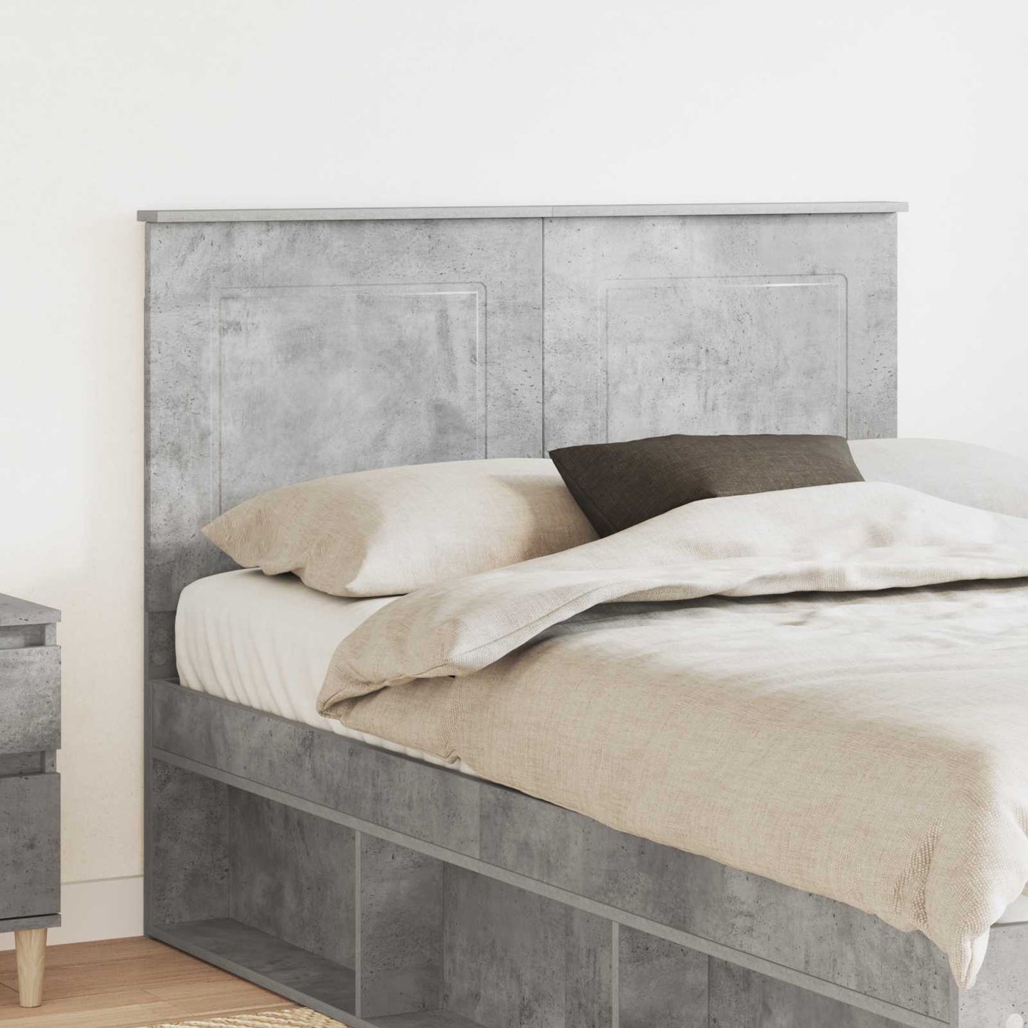 JUNG Vida Kopfteil mit Kopfteil Beton Grau 135 cm Holzwerkstoff