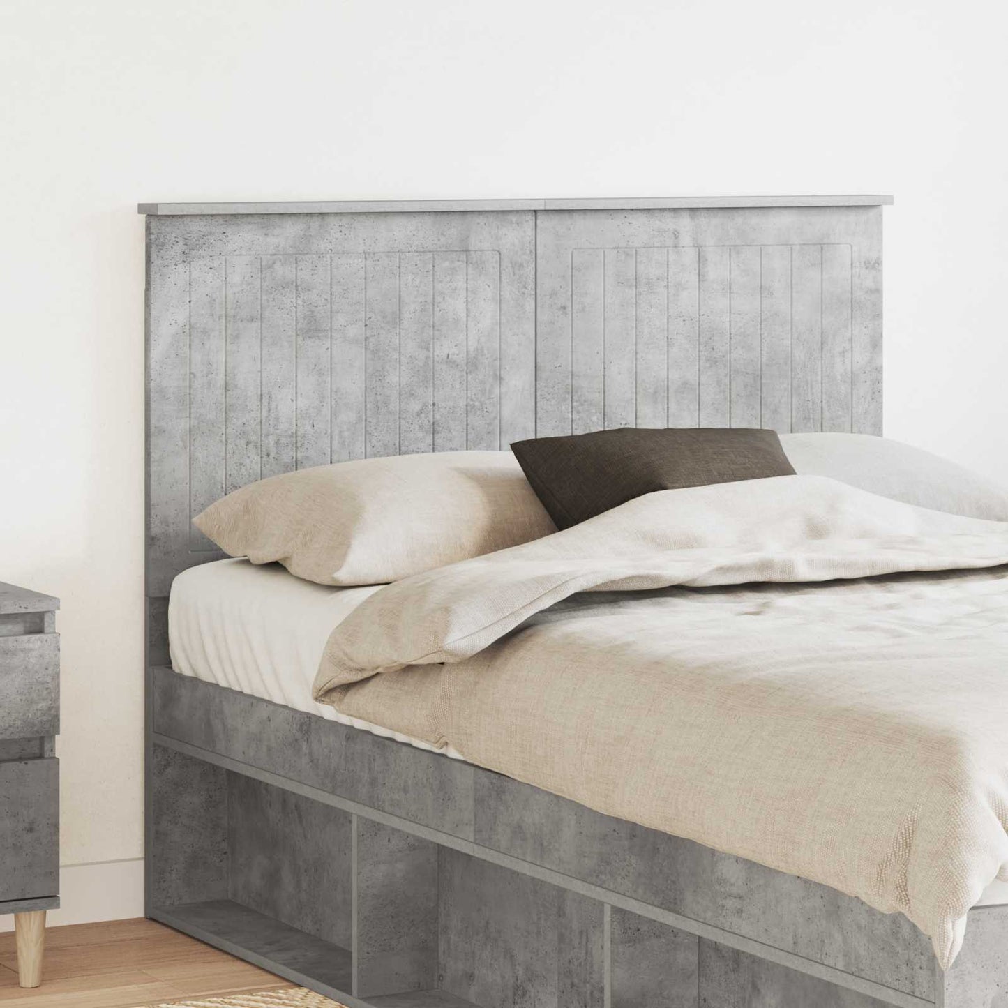 JUNG Vida Kopfteil mit Kopfteil Beton Grau 120 cm Holzwerkstoff