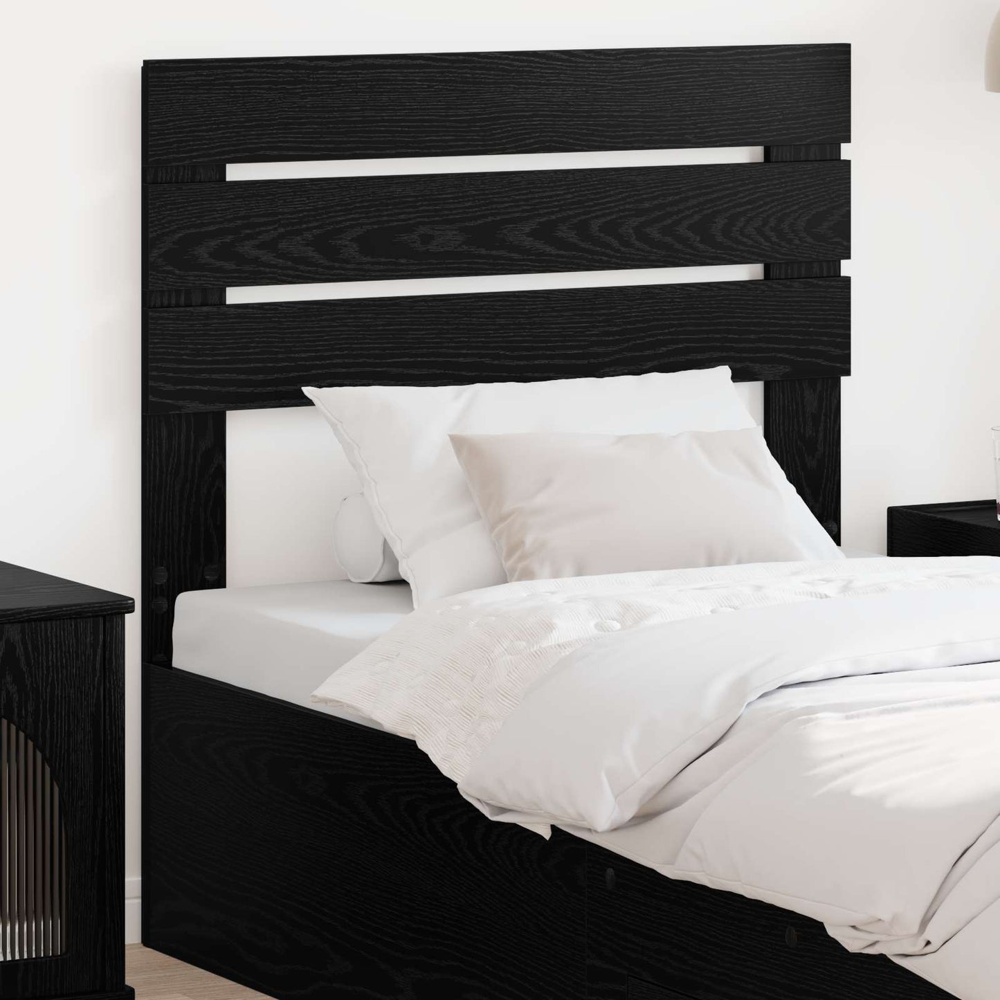 JUNG Vida Kopfteil mit Kopfteil Schwarz Eichen-Optik 80 cm Holzwerkstoff