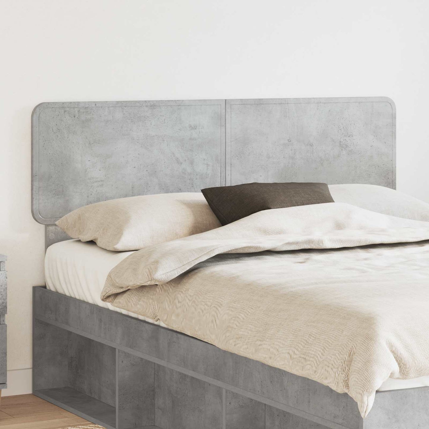 JUNG Vida Kopfteil mit Kopfteil Beton Grau 150 cm Holzwerkstoff