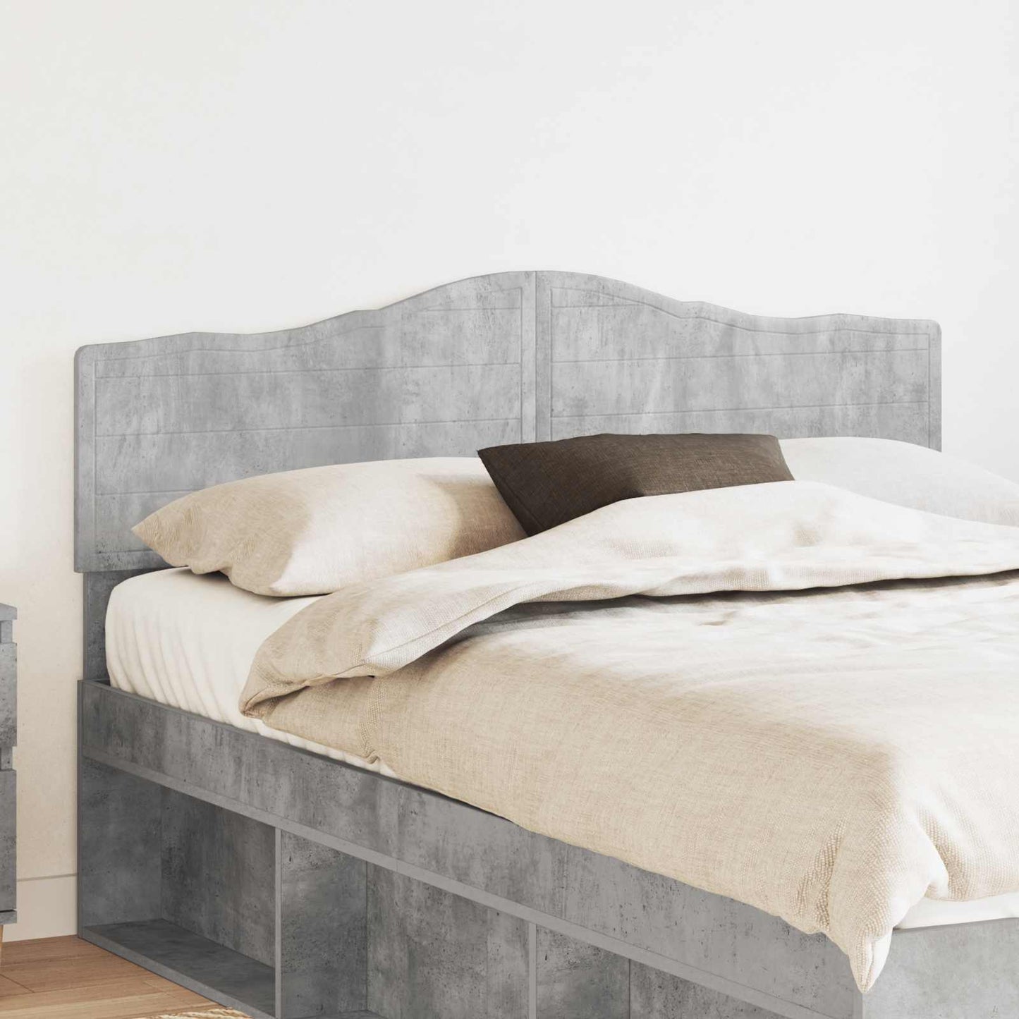 JUNG Vida Kopfteil mit Kopfteil Beton Grau 150 cm Holzwerkstoff