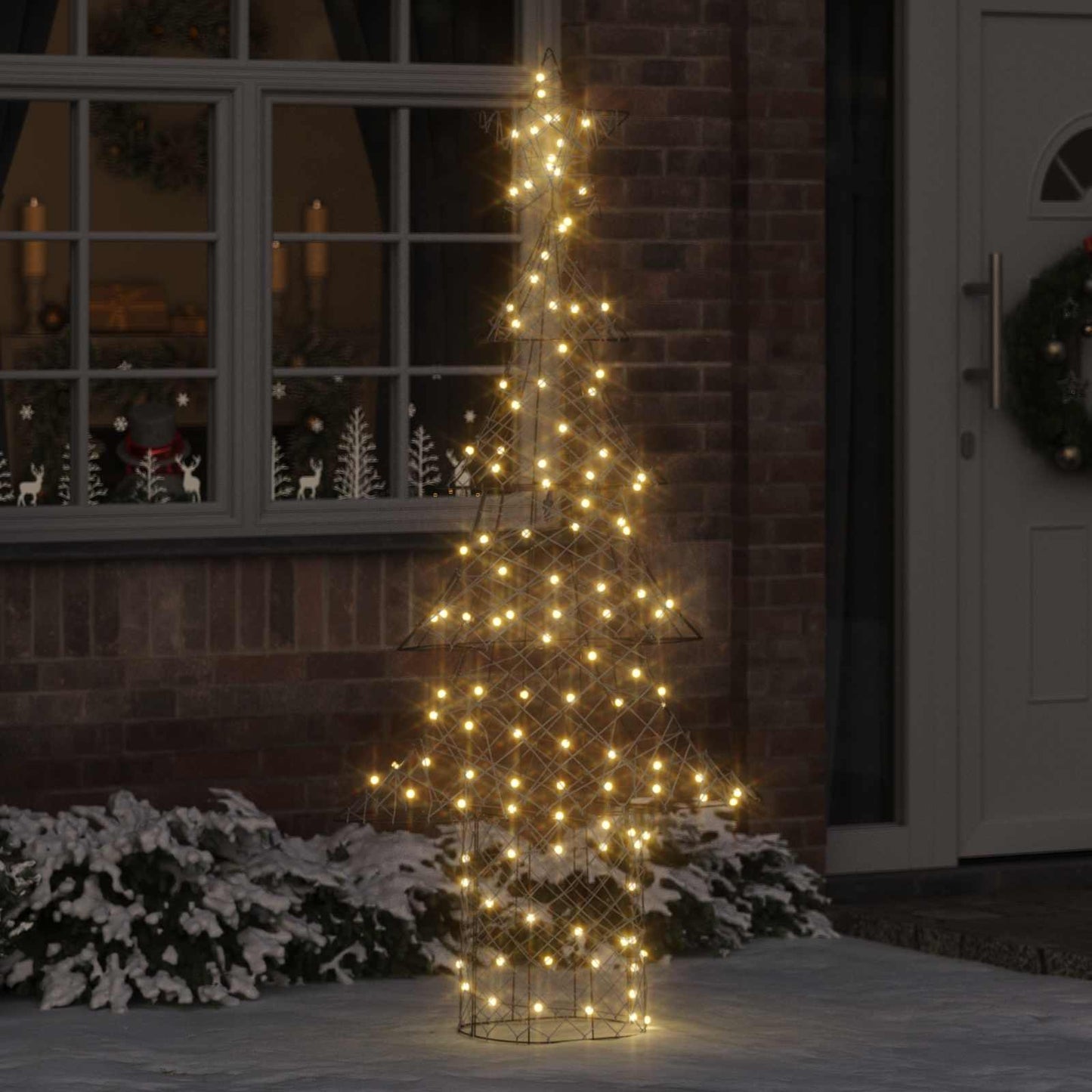 JUNG Vida Weihnachtsbaum mit 240 LEDs Warmweiß 180 cm Rattan