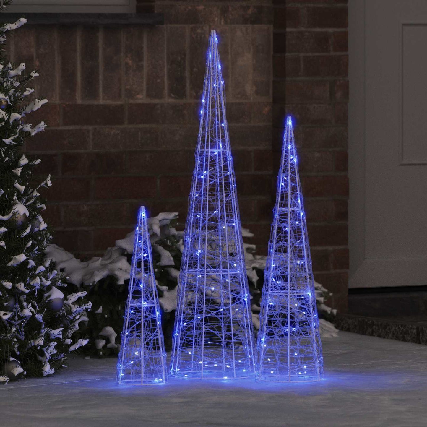 JUNG Vida Weihnachtsbaum mit 90 LEDs 3 pcs Blau 20 x 20 x 80 cm Acryl