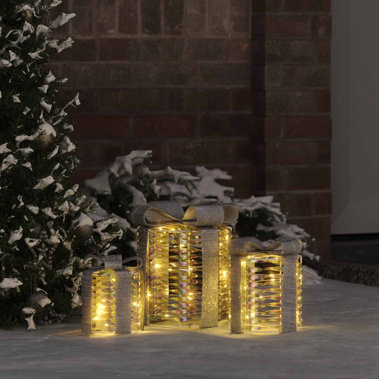 JUNG Vida Geschenkbox Dekoration 3 pcs Warmweiß 20 x 20 x 20 cm PET