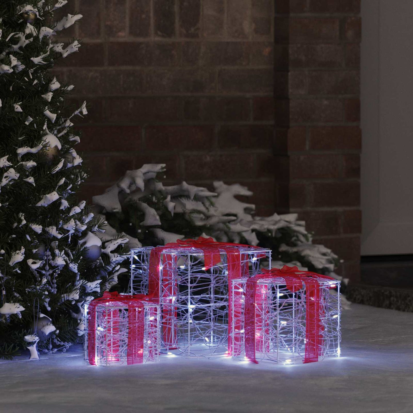 JUNG Vida Geschenkbox mit 60 LEDs 3 pcs Kaltweiß 20 x 20 x 20 cm Acryl