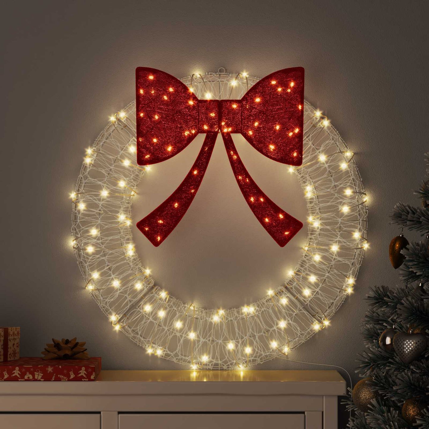 JUNG Vida Kranz mit 60 LEDs Warmweiß 76 x 8,5 x 76 cm Acryl