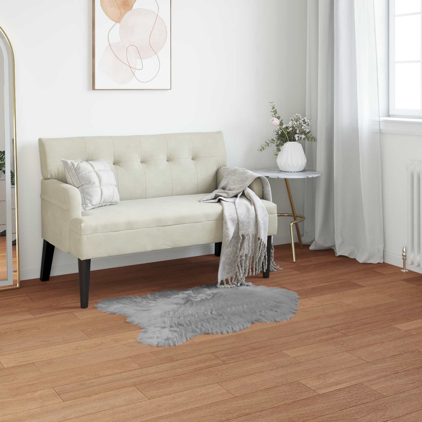 JUNG Vida Kunstschaffell Teppich Tafalla Grau 80 x 120 cm Polyester